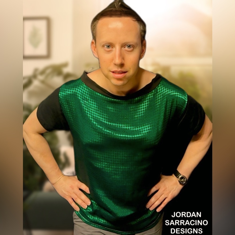 Green&Black Houndstooth Shirt